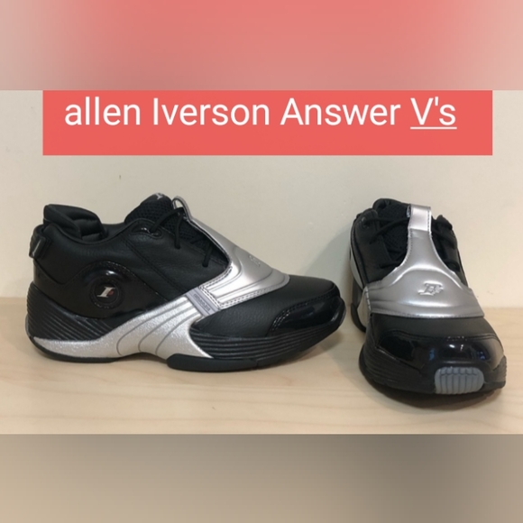 Reebok Allen Iverson Answer V Og's Silver/  Matte Black New with Box - Picture 2 of 4